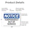 Signmission Temporarily Out Of Service, 10 in W x Rectangle, Plastic OS-2PACK-NS-P-710-L-18536 - alternate 3